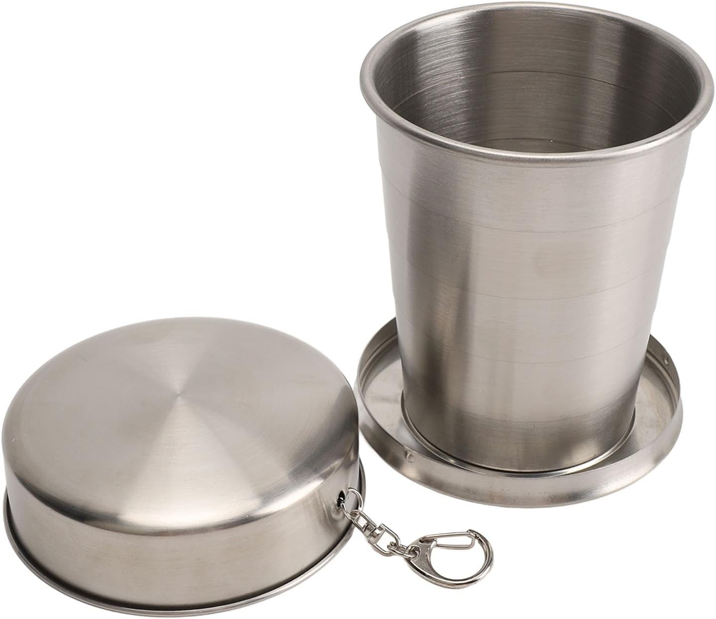 Bewinner Stainless Steel Collapsible Cup, Stainless Steel Camping Folding Cup Convenient Reusable for Outdoor (450ML)