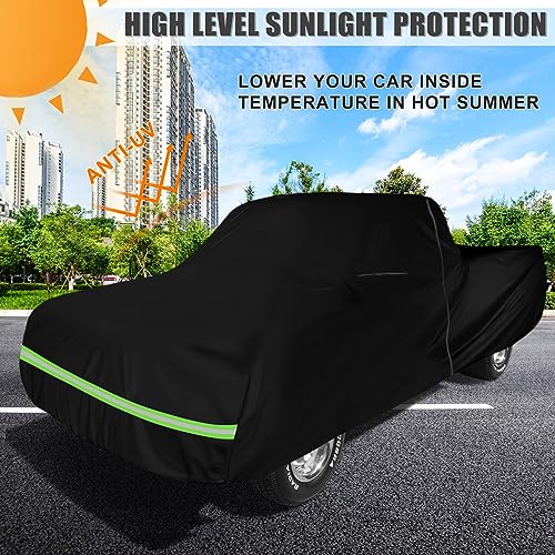 Image of Waterproof Car Cover Compatible with Chevrolet C10 C20 K10 K20 1960-1987 Standard Cab Short Bed Accessories, 420D All Weather Car Covers with Zipper&Lock for Car Dust Snow Rain Hail Protection