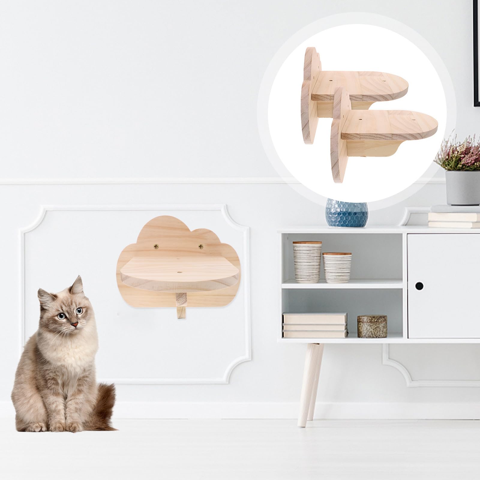 Katzenwandregale Ruhe und Spielplatz 2 Stück Wandmontierte Katzentreppen für Wohnungskatzen für Zuhause und Katzenkletterer