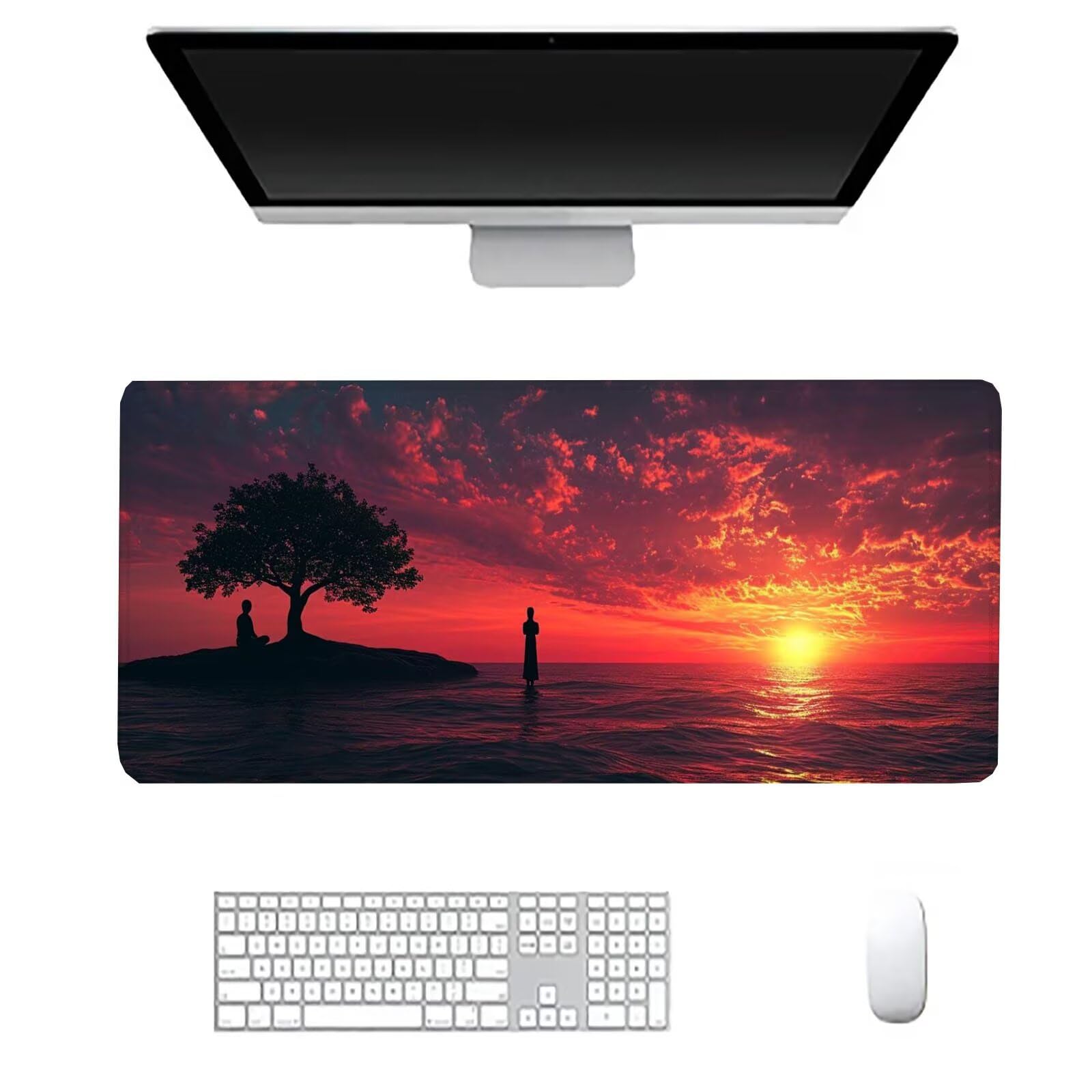 Podkładka pod mysz z zachodem słońca duża podkładka na biurko dla graczy dla kobiet XXL 1600 x 800 x 3 mm niestandardowa podkładka pod mysz, ochraniacz na akcesoria biurowe, do domu Deco komputera
