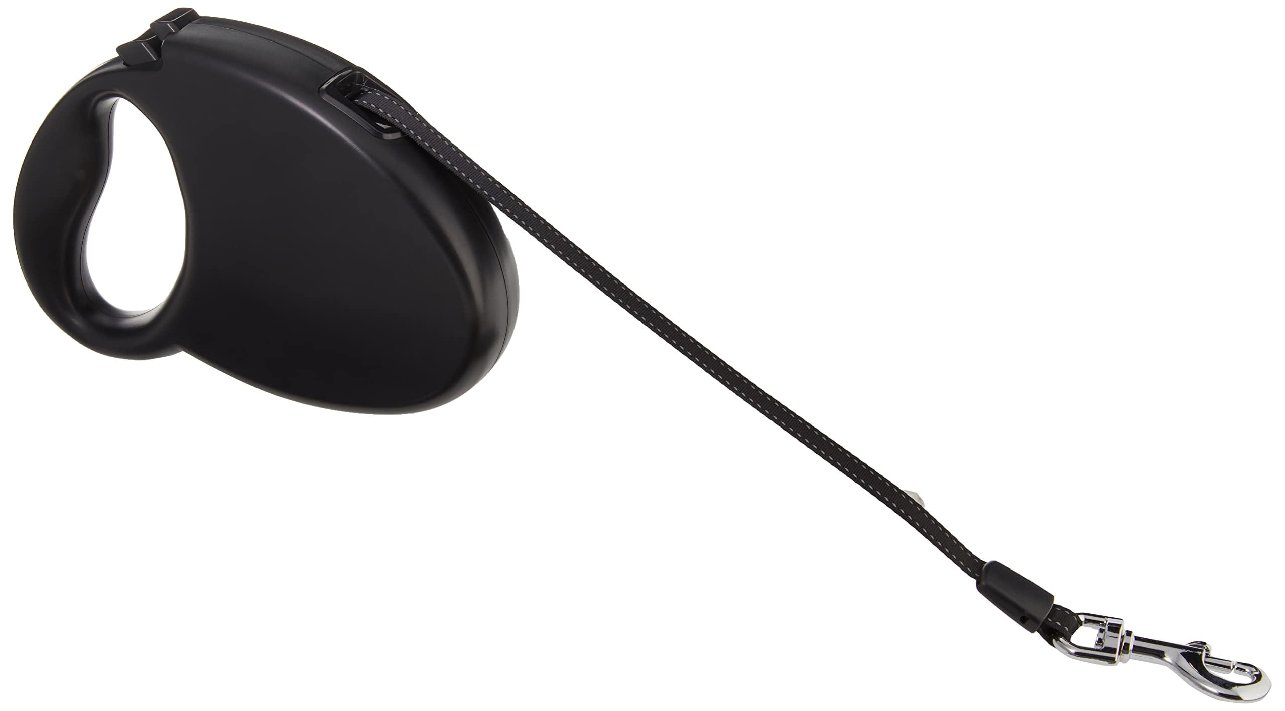 Amazon Basics Correa retráctil para perro, longitud extensible de 5 m, mediana (para perros de hasta 50 kg, color negro)