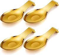 Vista 11 de Nuanchu 6 piezas de acero inoxidable soporte para cucharas y espátulas para estufa, mango para cucharón, soporte para cucharas para encimera