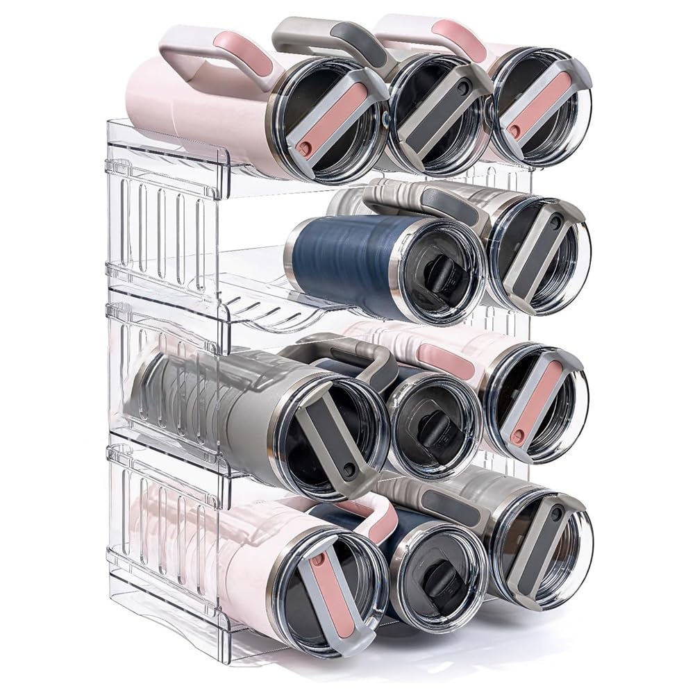 Stapelbarer Flaschenhalter für Kühlschrank, Küche, platzsparendes Flaschenregal, vielseitige Aufbewahrungslösung für Kühlschrank und Schrank, ideal für Zuhause und Küche