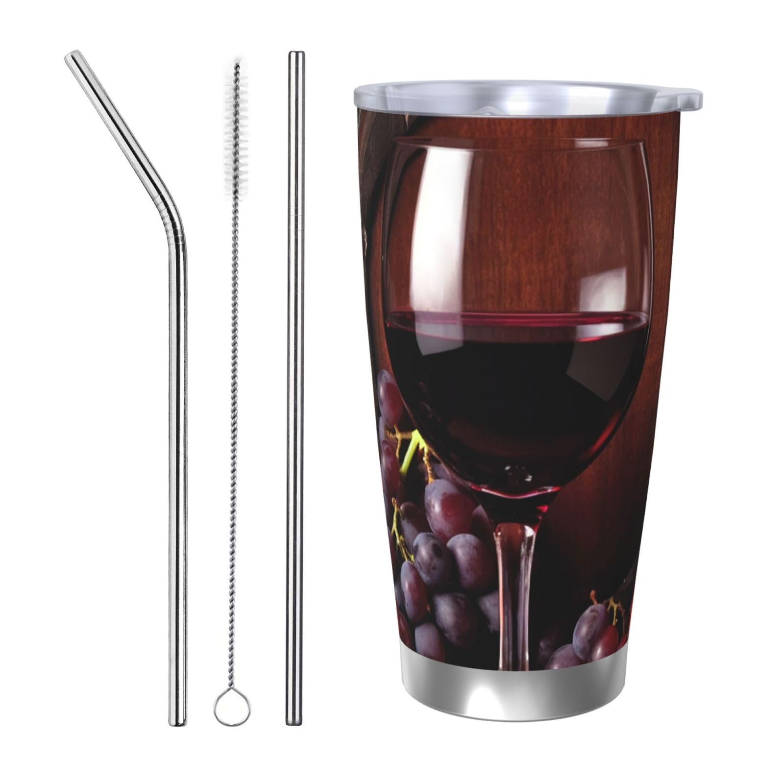 Tasse de voyage isotherme en acier inoxydable avec paille 591 ml