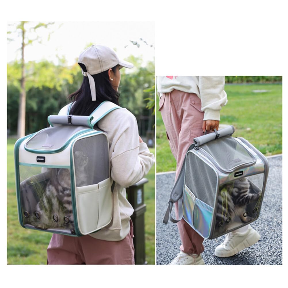 Zaino per animali domestici, per cani e gatti, 10 kg, traspirante e pieghevole, con finestra trasparente, per animali domestici, per cani, per gatti, portatile, da viaggio, treno, auto