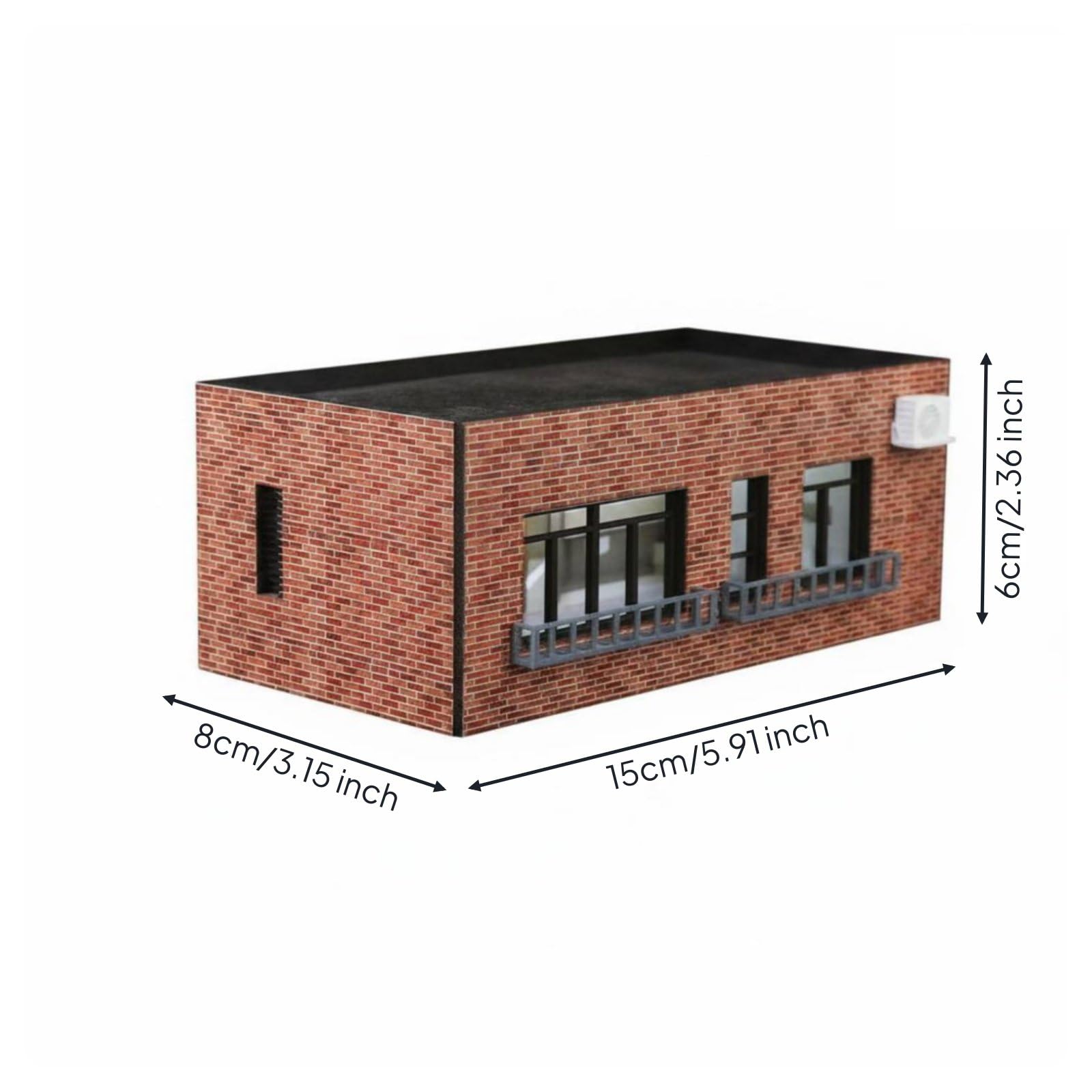 Amagogo Modello Edificio in 1 64 Casa in Miniatura Scena di Costruzione Diorama Plastica PVC con Dettagli Architettonici, MO941112 C Modello Scena Edificio In Mattoni