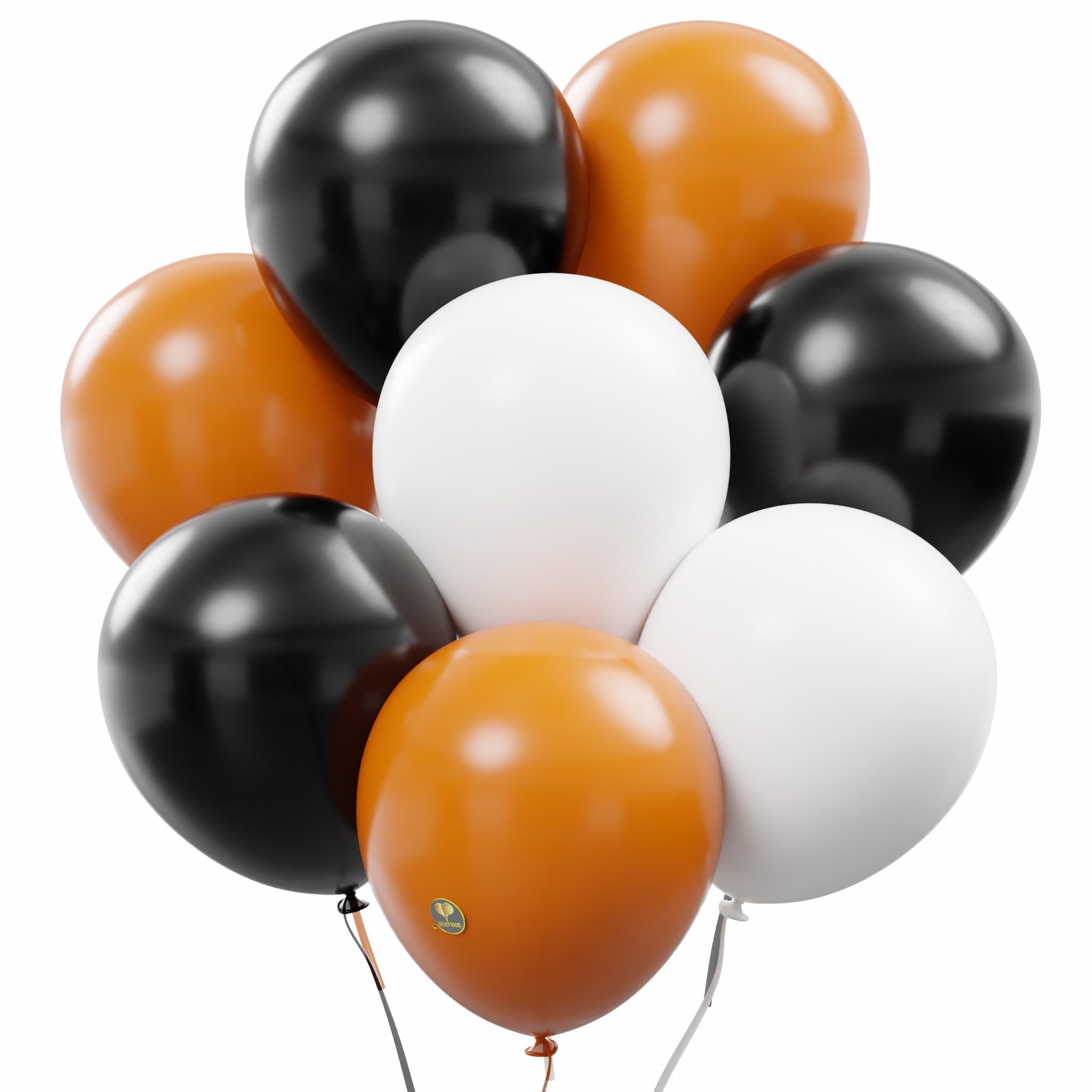 AFTERLOON® Biodegradable Balloons 24 pcs Black/Orange/White 12 Inch, Natural Rubber Latex Plastic-Free Alternative Matte Color Durable Thickened Extra Strong Helium Float, ballon baloon Globos Decor