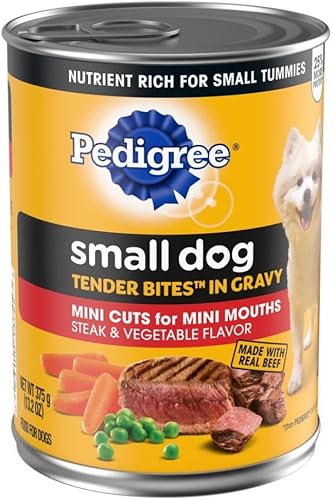PEDIGREE Bocadillos tiernos para perros pequeños en salsa carne y verduras con sabor a carne y verduras comida húmeda para perros