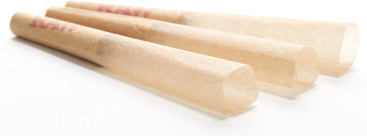 RAW Cones Single Size 70/24: 100 Pack - Mini Pre Rolled Cones Rolling Papers & Tips, Classic RAW Paper, 70mm