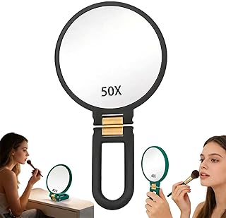 Espejo moderno 3 en 1, lupa 50X, espejo de ma...