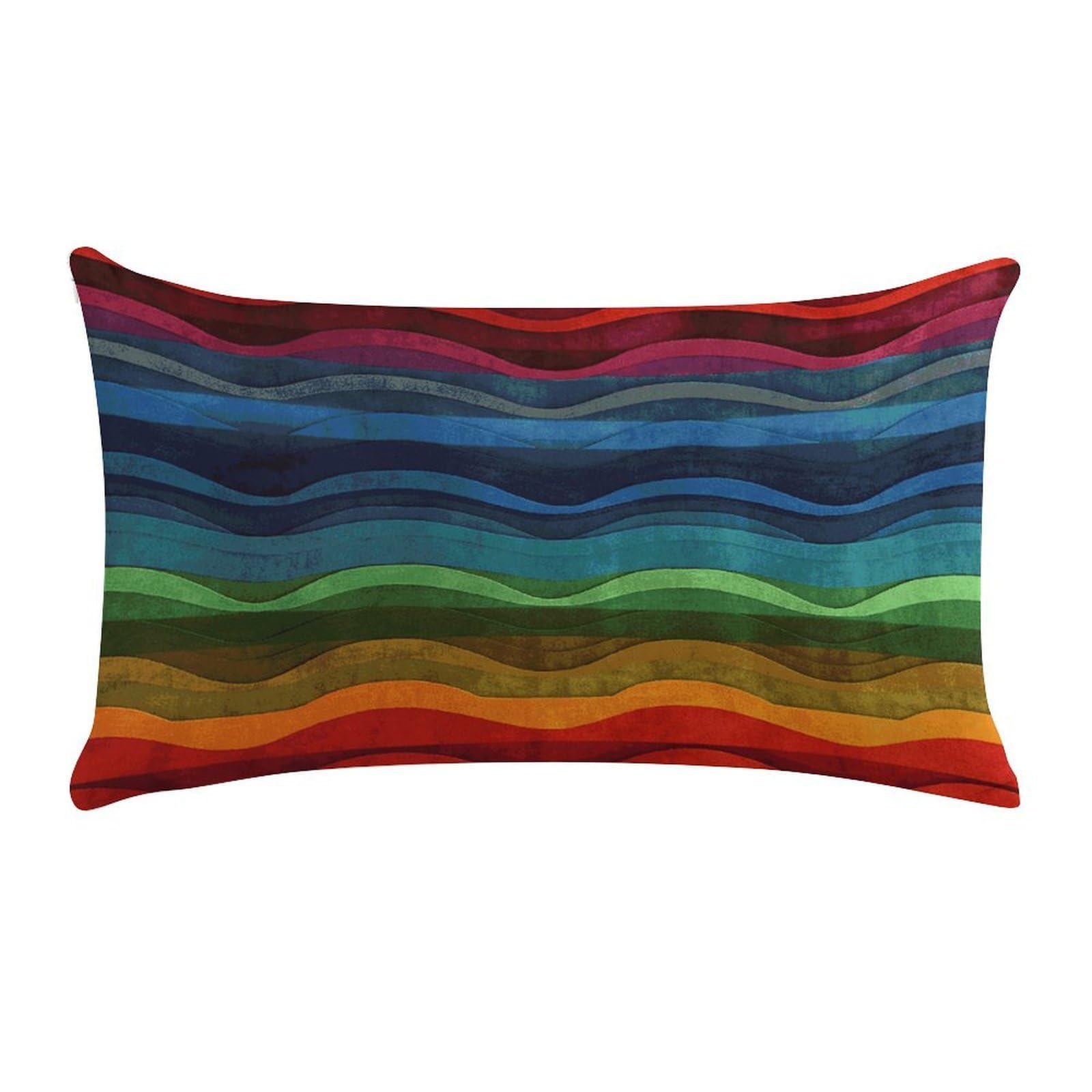 Rainbow Pillow Cases for Sofa, Super Soft Plush Pillow Cover with Zipper, Luxury Cozy Pillow Shams for All Seasons, Lightweight Pillowcases for Bedroom, 12" X 20"