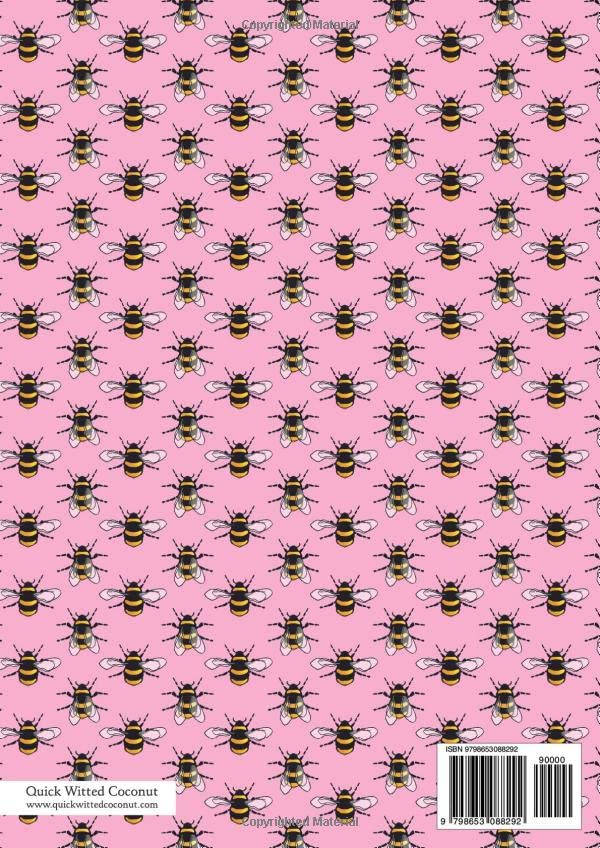 Bumblebee Notebook - Lined Pages - A4 - Premium: (Pink Edition) Fun notebook 192 lined pages (A4 / 8.27x11.69 inches / 21x29.7cm) - Image 2
