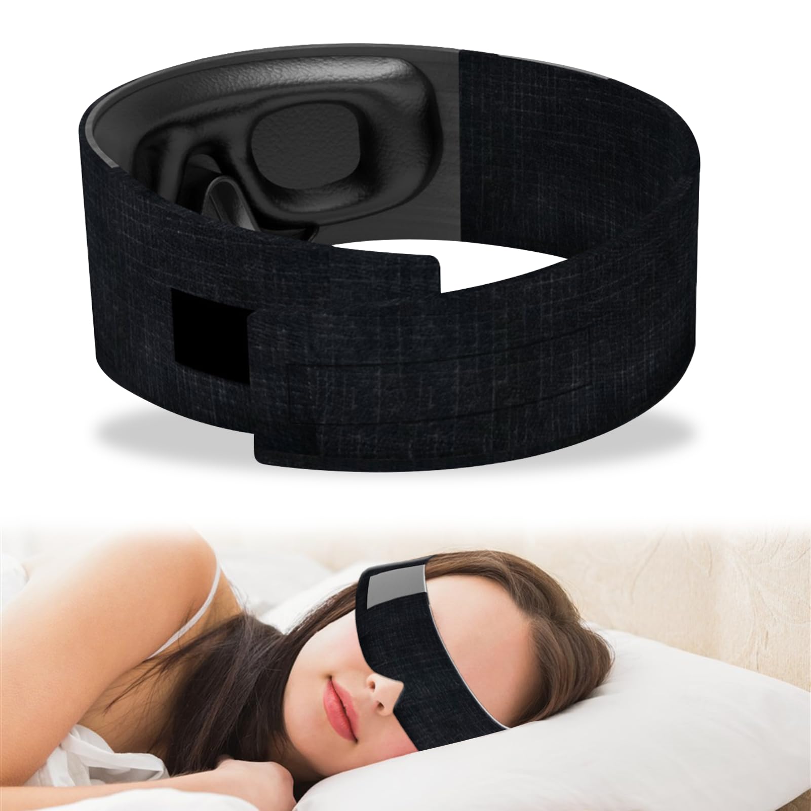 HANIUTTY Antifaz para dormir 3D para hombres y mujeres, 2024 gafas de dormir transpirables 100% opacas con correa de hombro ajustable, suave y transpirable, adecuada para el sueño profundo