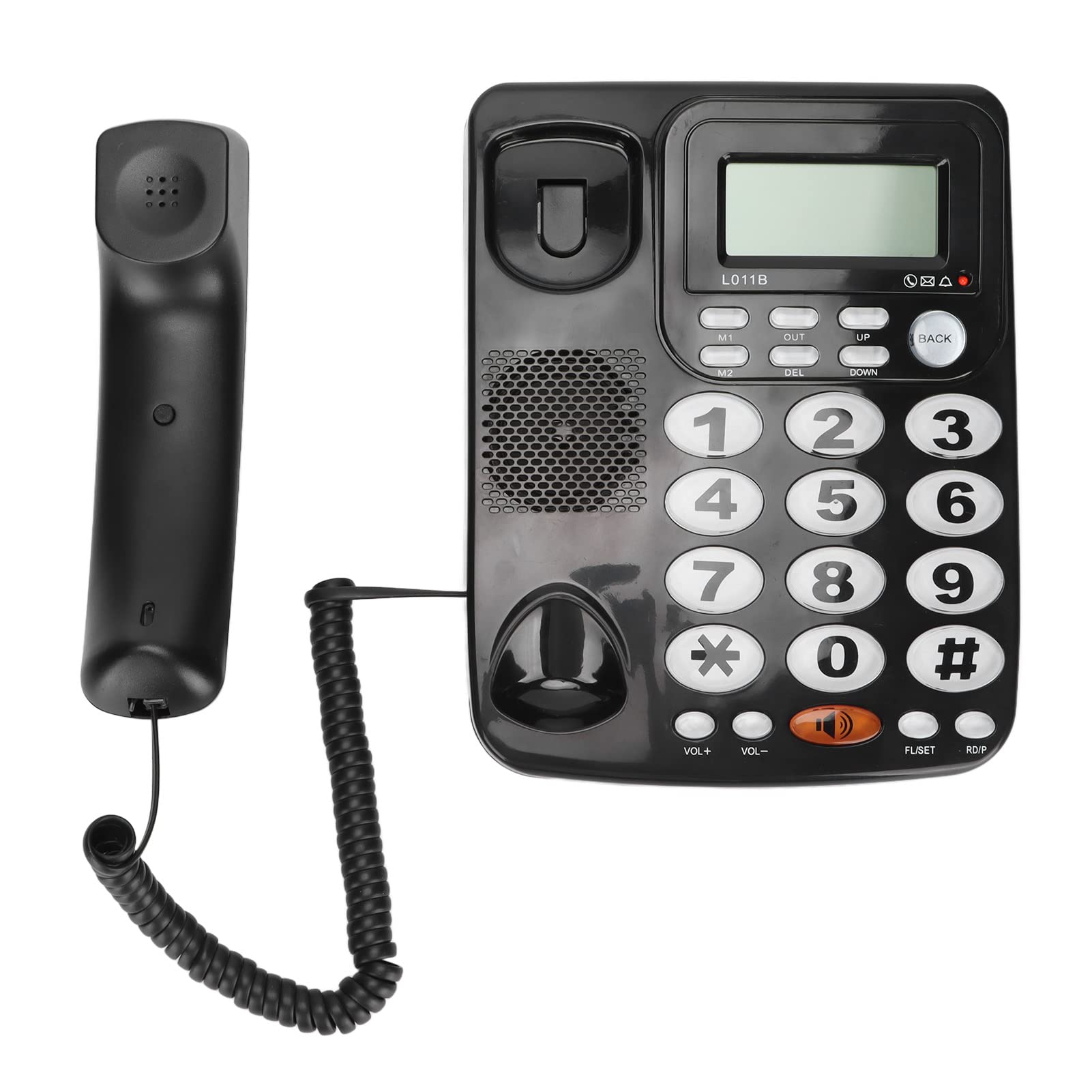 VBESTLIFE Telefono Fisso con Filo, Telefono Fisso con Cavo a Pulsanti Grandi, per Camere D'albergo in Ufficio a Casa, ID Chiamante, Chiamata in Vivavoce