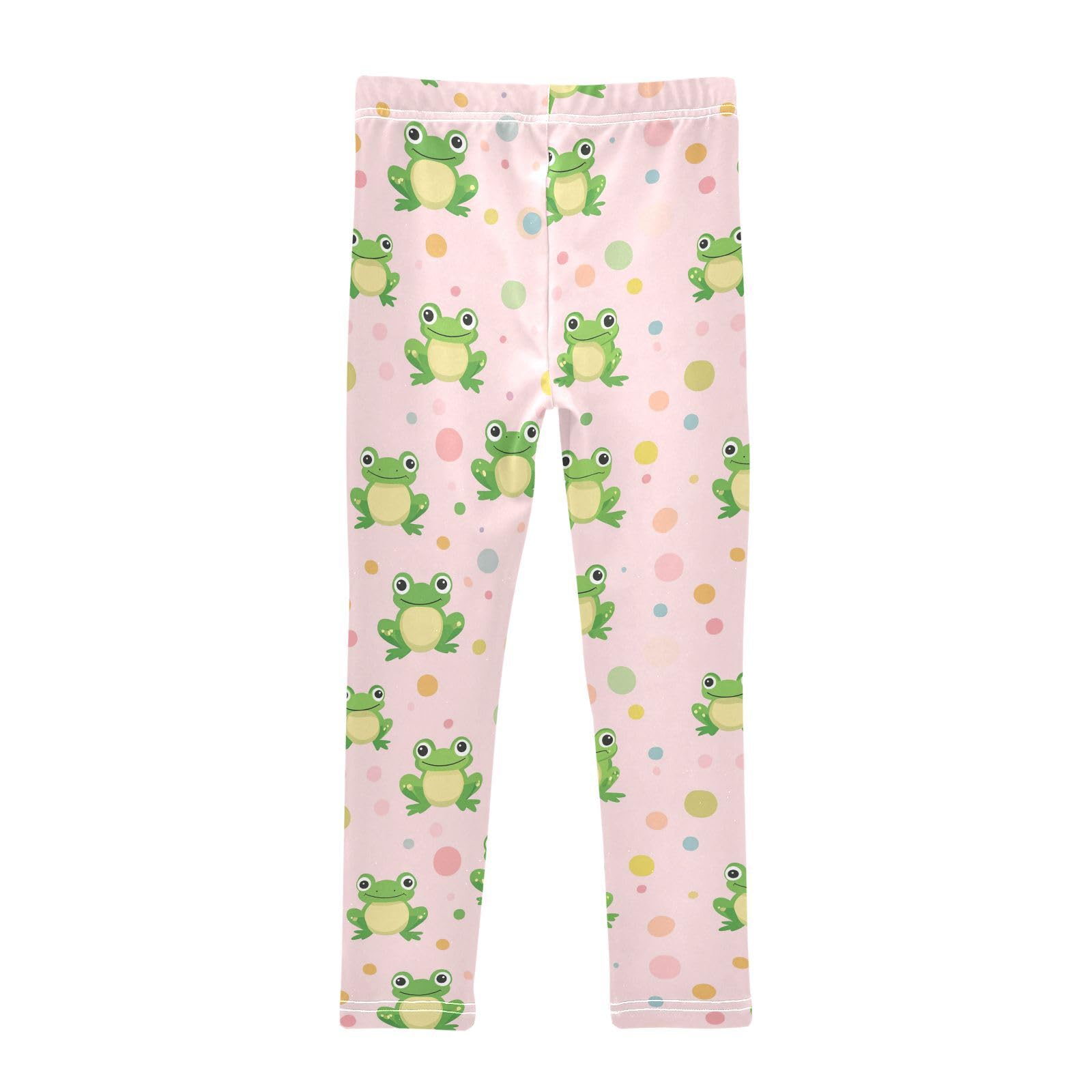 Wusikd Green Frogs Girls' Leggings Toddler Doodles Cute Kids Yoga Pants Dance Active Tights 4T