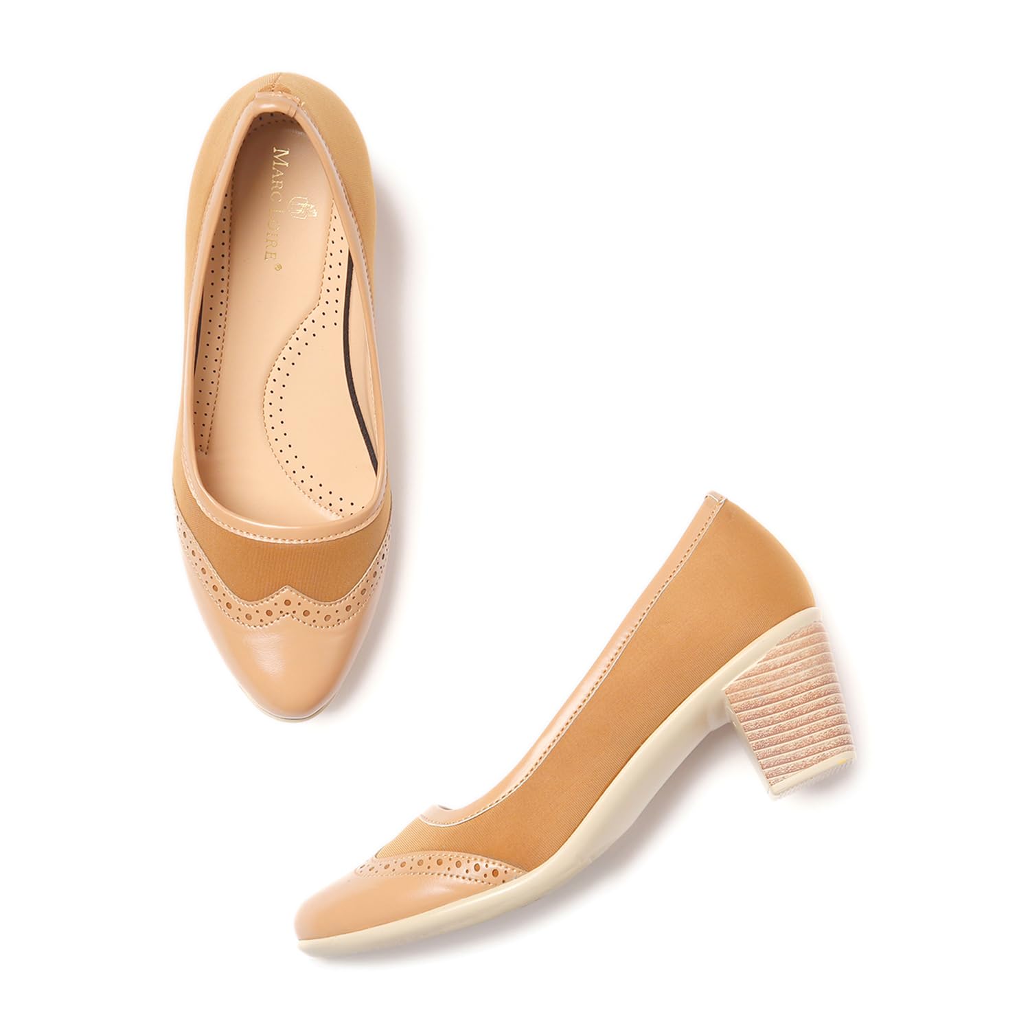Marc Loire Women’s Smart Casual Block Heel Pump Shoes for Every Occassion (Beige, 7) (B0D4J53Z6Z) Amazon Price History, Amazon Price Tracker