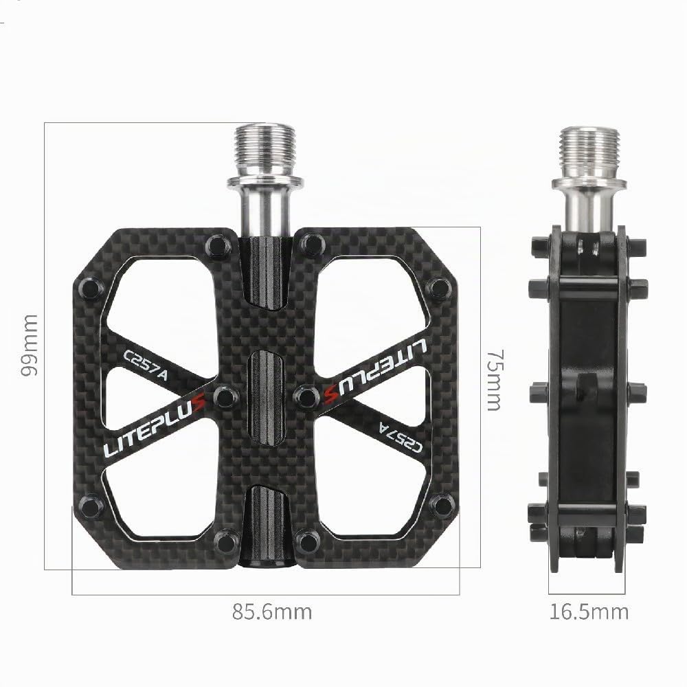 Pedali Mountain Bike Asse Titanio Bicicletta Pedale In Carbonio Antiscivolo Leggero 3 Cuscinetti Pedali Della Bicicletta 9/16 "BMX Bici Da Strada Pedale Piatto