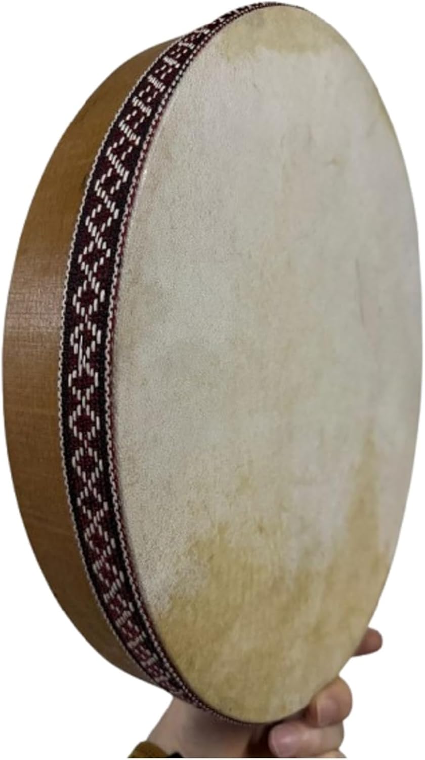 Frame Drum Bendir, Animal Skin, 38cm, High Quality Goat Skin, Traditional Percussion Instrument, with Case