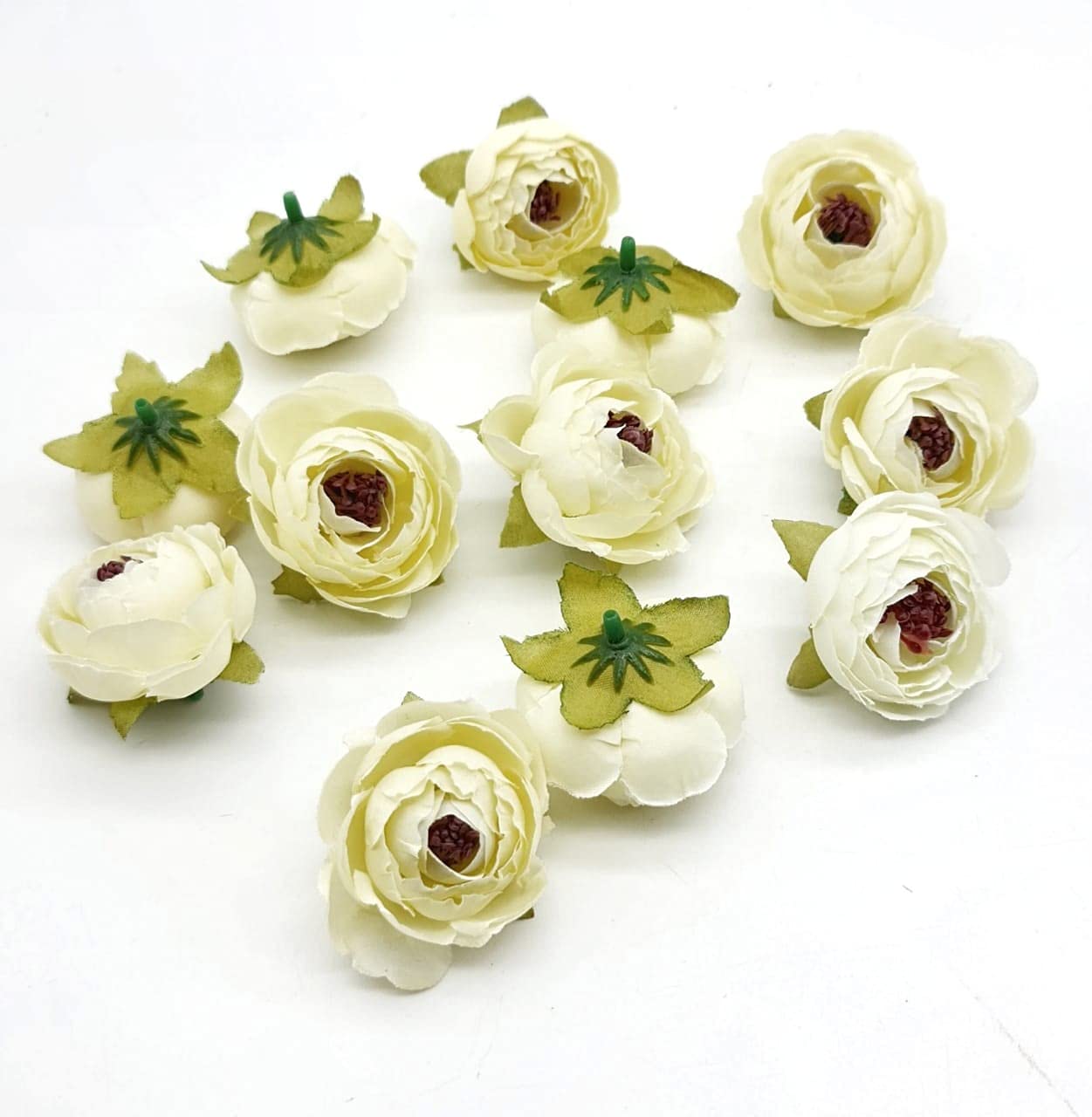 SATYAM KRAFT 12 Pcs Artificial Peony Fake Fabric Head Rose Flowers for Diwali, Home, Gift,Deepawali,Mandir Pooja Table, Cake Decor, Bouquet Making Decoration (4 cm) (White) (B0936D6P6Y) Amazon Price History, Amazon Price Tracker