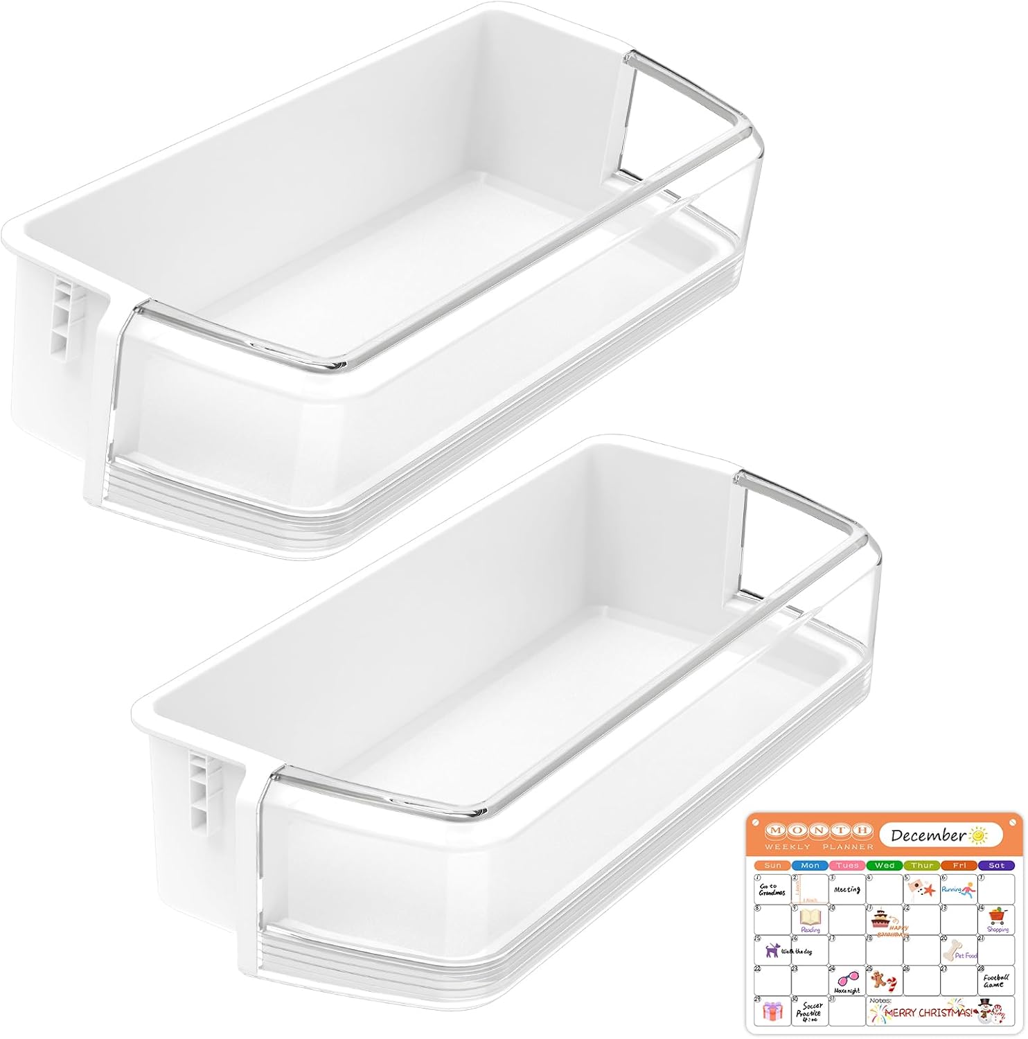 [2 PACK] UPGRADED DA97-06177C Refrigerator Door Shelf Compatible with Samsung Refrigerator Door Shelf Replacement RSG257AARS RS22HDHPNSR RSG257AABP Door Shelf DA97-06177B DA63-04205 Door Shelf Bin