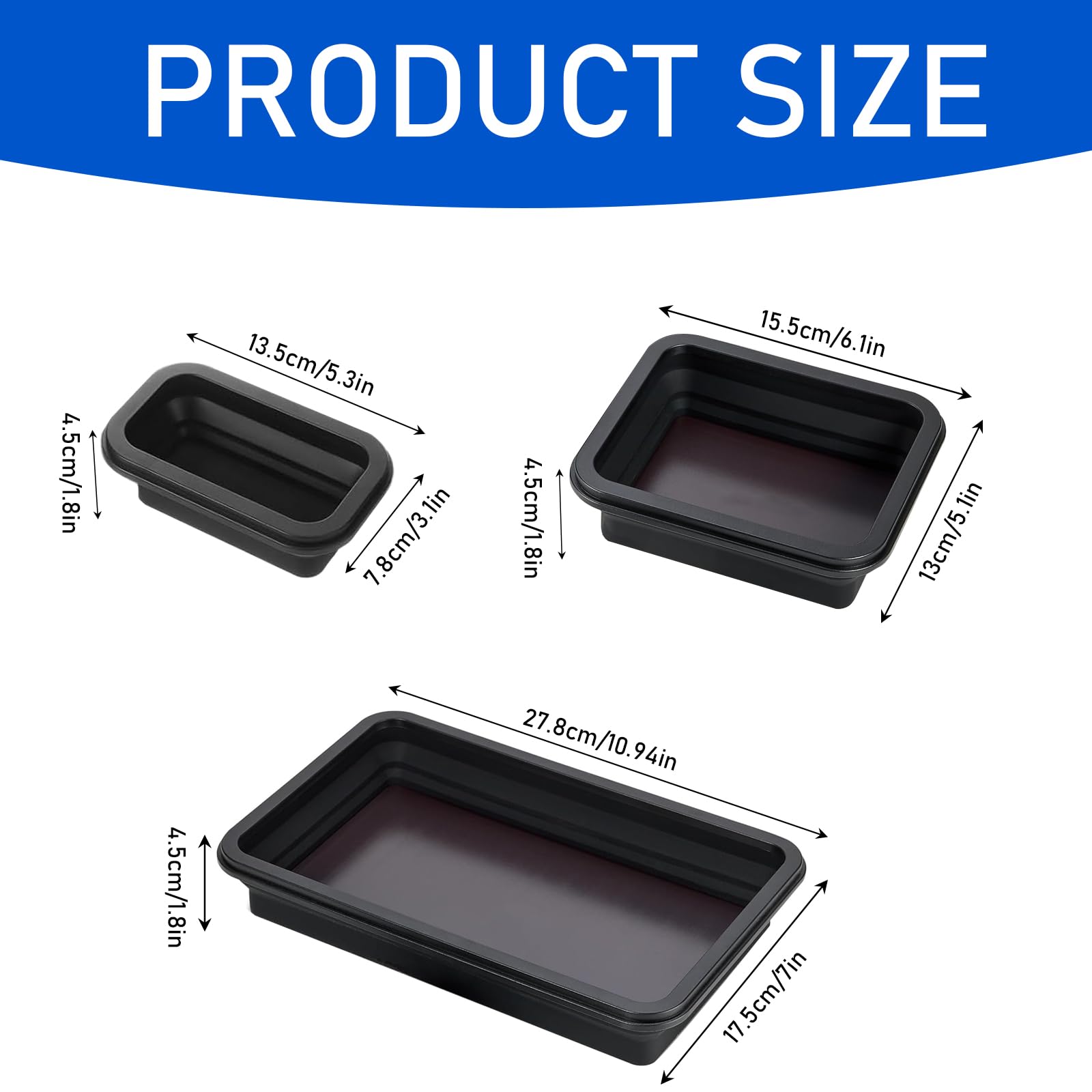 3 Pezzi Vassoio Magnetico Vassoio Pieghevole, Accessori da Officina per Piccoli Bulloni, Viti, Dadi, Rondelle e Altri Strumenti di Piccole Parti, Vassoio in Silicone Porta Attrezzi (Nero)