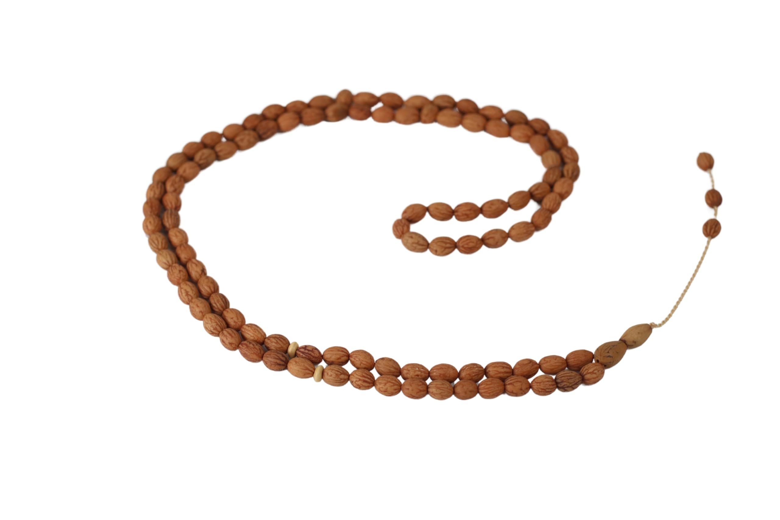 Chapelet fait à la main en véritable graines d'olivier Tasbeeh - Petit chapelet Misbaha - Cadeau islamique Tasbih - 6x8 mm