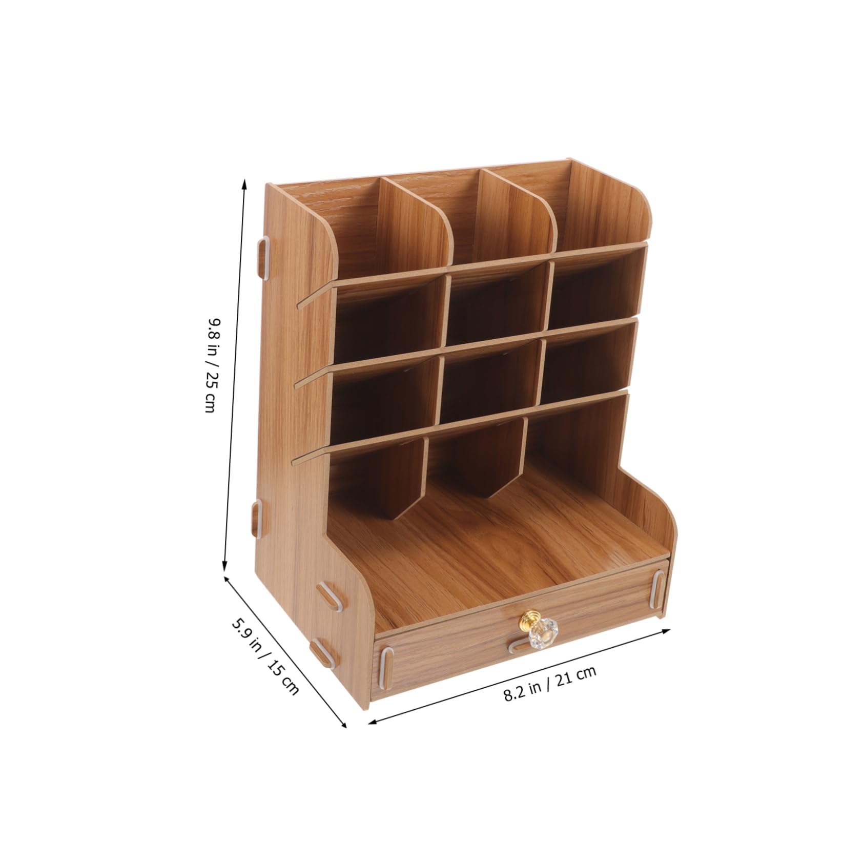 YARNOW Porta Penne Da Scrivania in Legno Contenitore Multiuso Per Cancelleria Organizer Per Ufficio Compatto e Funzionale