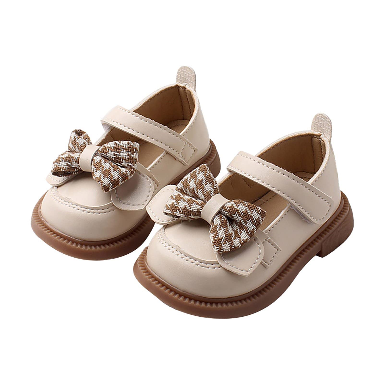 Kids Girls Dress Shoes Bow Tie Soft Bottom Princess Shoes Summer Outdoor Soft Rubber Sole Little Girl Sandals Size 8 (White, 5 Infant)