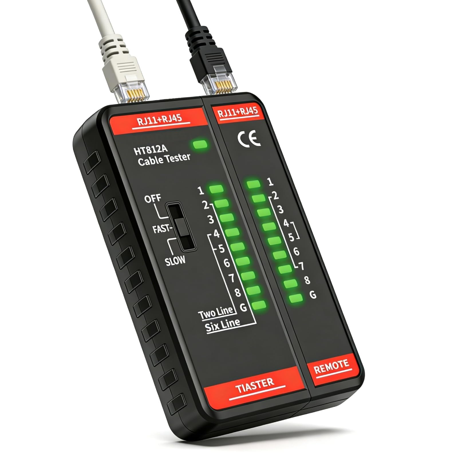 Uadme Network Cable Tester for RJ11 RJ45 Ethernet, Portable Line Tester for UTP/STP Continuity Test, Telephone Line Finder, LAN CAT5 CAT5E CAT6 CAT6A CAT7 Home Repair