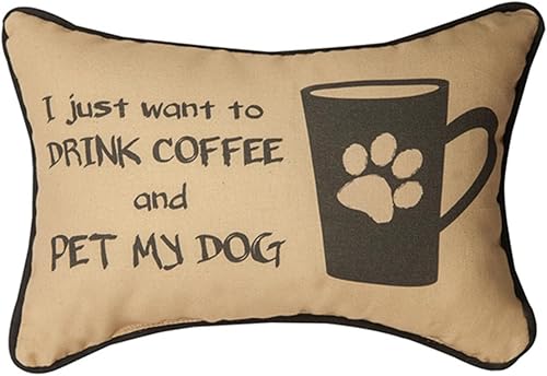 Manual Woodworker I Just Want to Drink Coffee and Pet My Dog - Almohada para perro café, almohada para exterioresinteriores, almohada decorativa,
