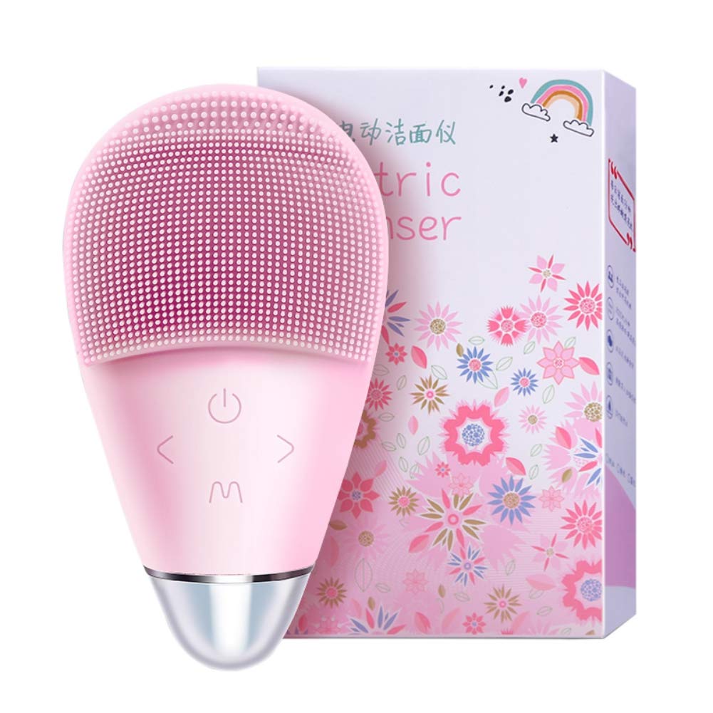 Spazzola di pulizia elettrica in silicone per la pulizia dei pori, rassodante la pelle, spazzola di lavaggio multifunzionale, colore rosa