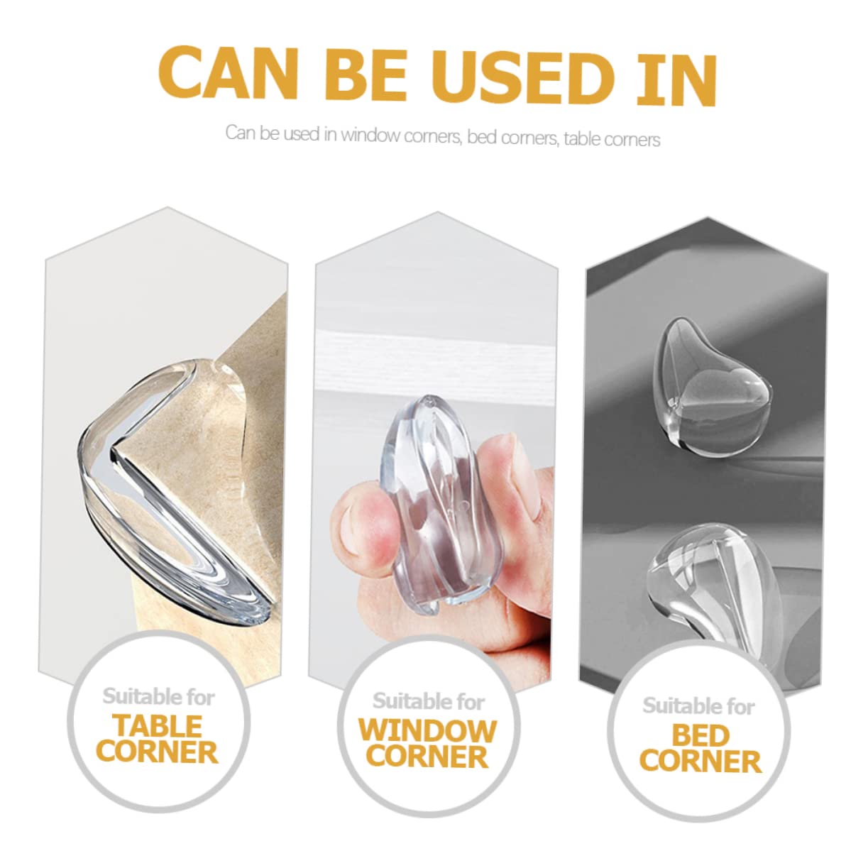 GALPADA 10Pcs Transparent Corner Guards for Furniture Durable Safety Protectors for Table Edges Soft Design Childproofing Table Corner Protector