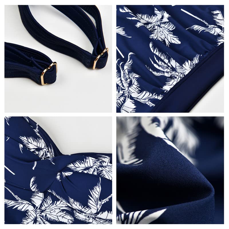 WIN.MAX Costume Intero Donna, Costume Intero con Controllo della Pancia, Costume da Bagno Taglie Forti per Donna Monokini Push-up Vintage, per Coppe da C a DD