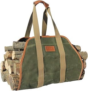 INNO STAGE Firewood Carrier Firewood Bag Heavy Duty Waxed Canvas Log Car...