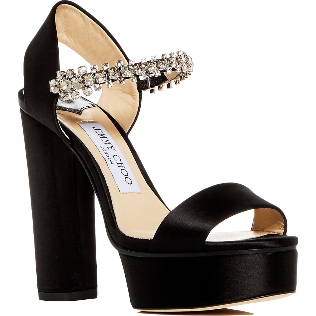 JIMMY CHOO Womens Santina Suede Ankle Strap Dress Sandals Black 39 Medium (B,M)