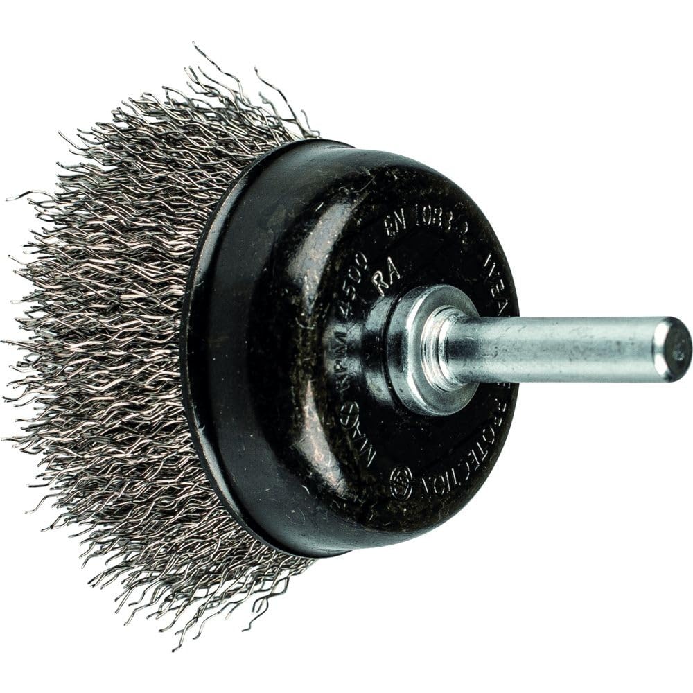 PFERD Cup Brush Untwisted TBU INOX | Diameter 50 mm Shaft Diameter 6 mm Stainless Steel Wire Diameter 0.30 mm | 43740163 - for Drills