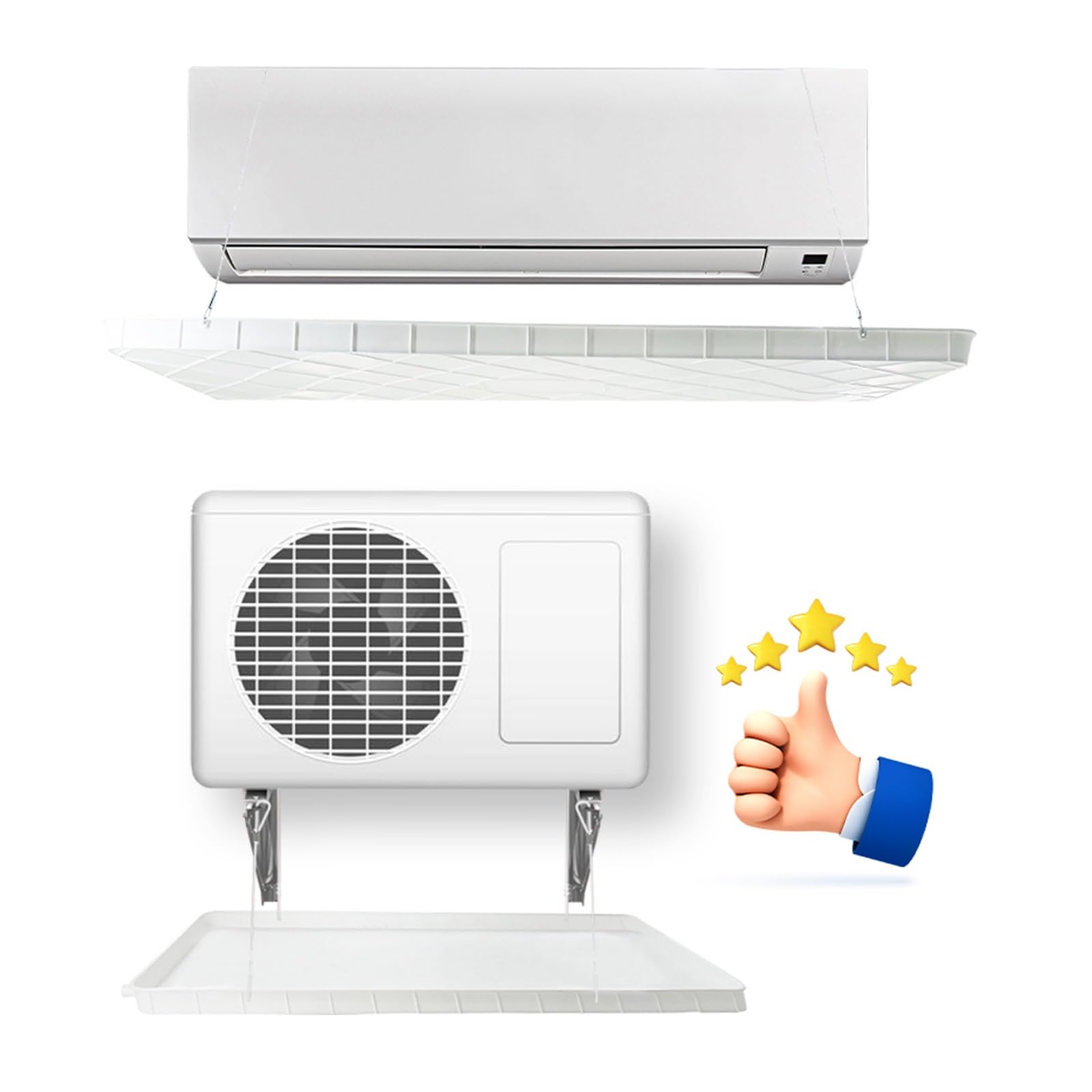 Genérico Bandeja de Drenaje de plástico portátil Grande para Goteo de Aire Acondicionado con Manguera y Abrazadera, fácil instalación, Ideal para Aires acondicionados Split Interiores/Exteriores, pre
