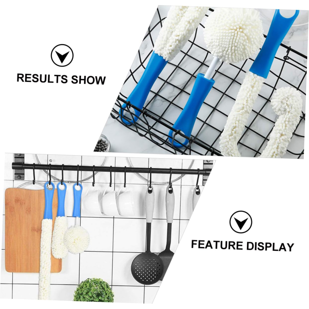 NULYLU 3-Piece Set Small Bottle Brush Cup Scrubber Brush Set for Cup Cleaning