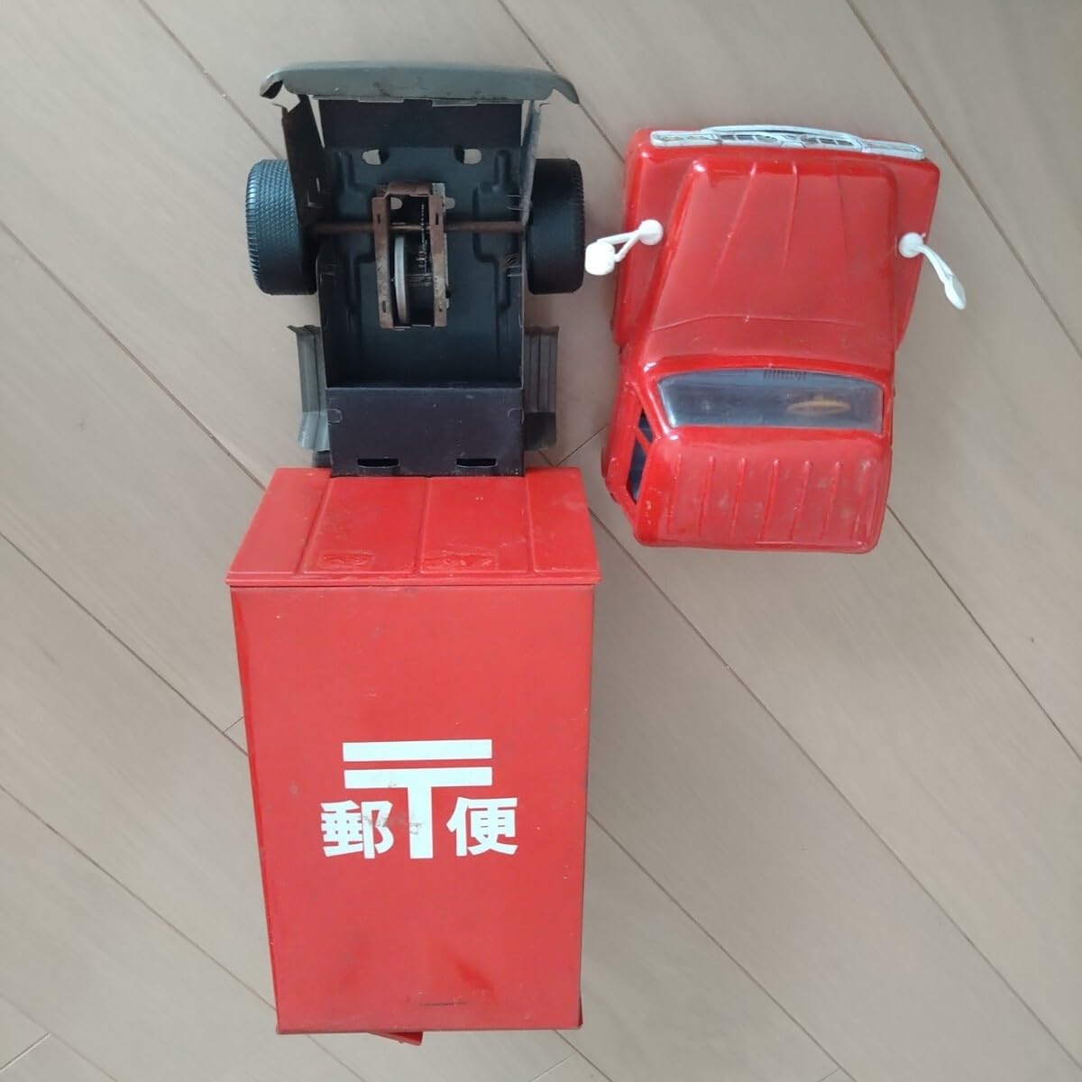 Amazon.co.jp: レトロ ブリキのおもちゃ 郵便局 郵便車 長さ約34cm