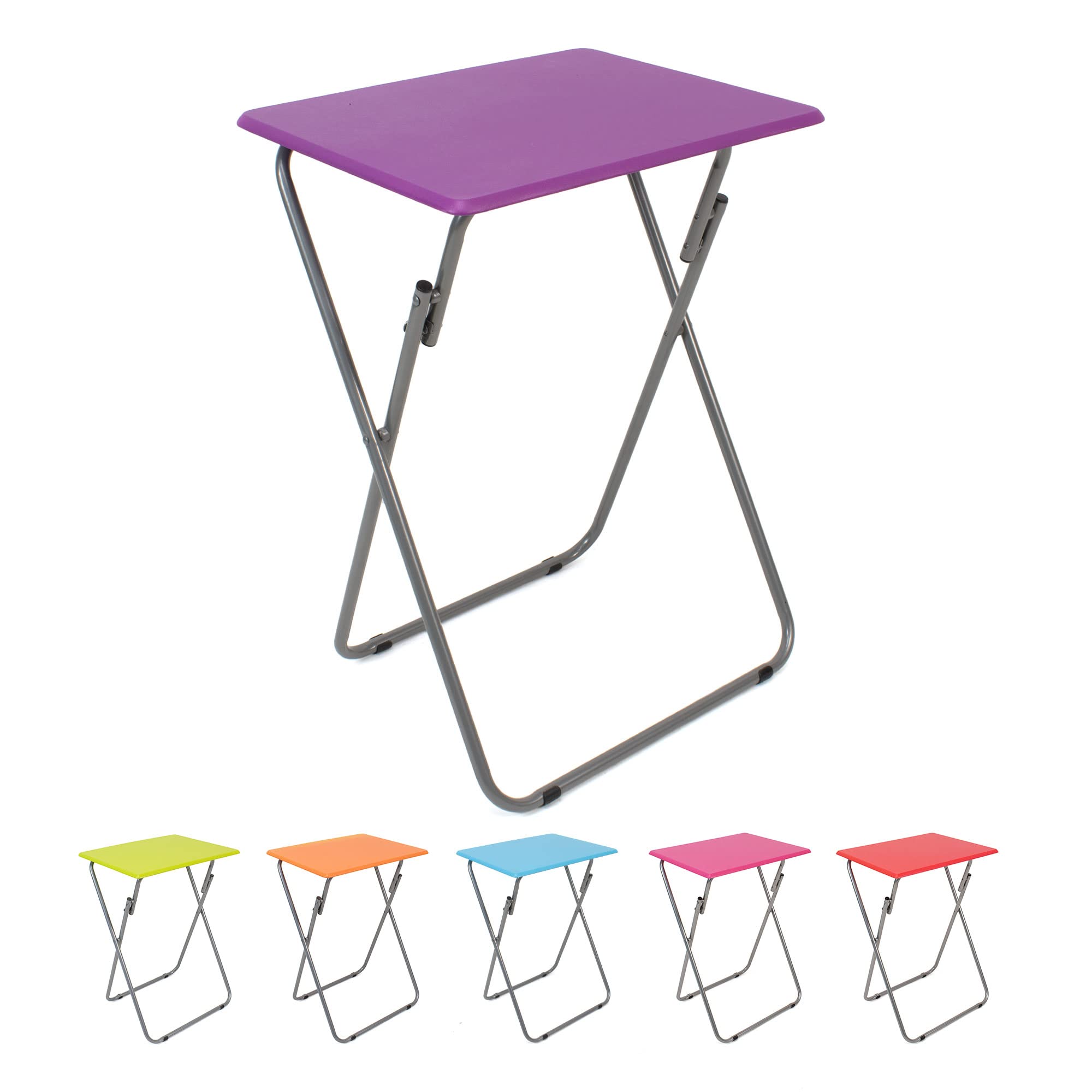 thesecrethome.es Mesa Plegable Portatil - Mesa de Madera Multifuncional - Mesa Rectangular Pequeña - Mesa Auxiliar Violeta - Ideal para Terraza, Balcón, Camping, Jardín - 48x38x66 CM