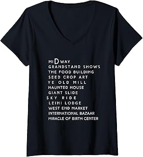 Womens MN State Fair Attractions and Fun V-Neck T-Shirt