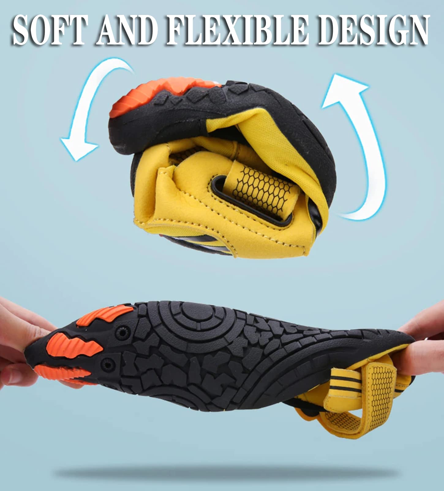 Zapatos Descalzos Universal para Hombres Y Mujeres Agua Zapatos De Playa Zapatos De Baño Secado Rápido Ligero Formadores Zapatos(47 EU, Orange)
