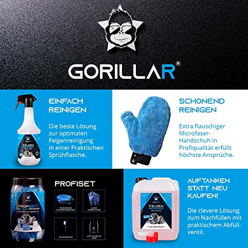 GORILLAR Velgenreiniger 1 L, 1000 ml spray aluminium velgen stalen velgen pH-neutraal zuurvrij - Image 8