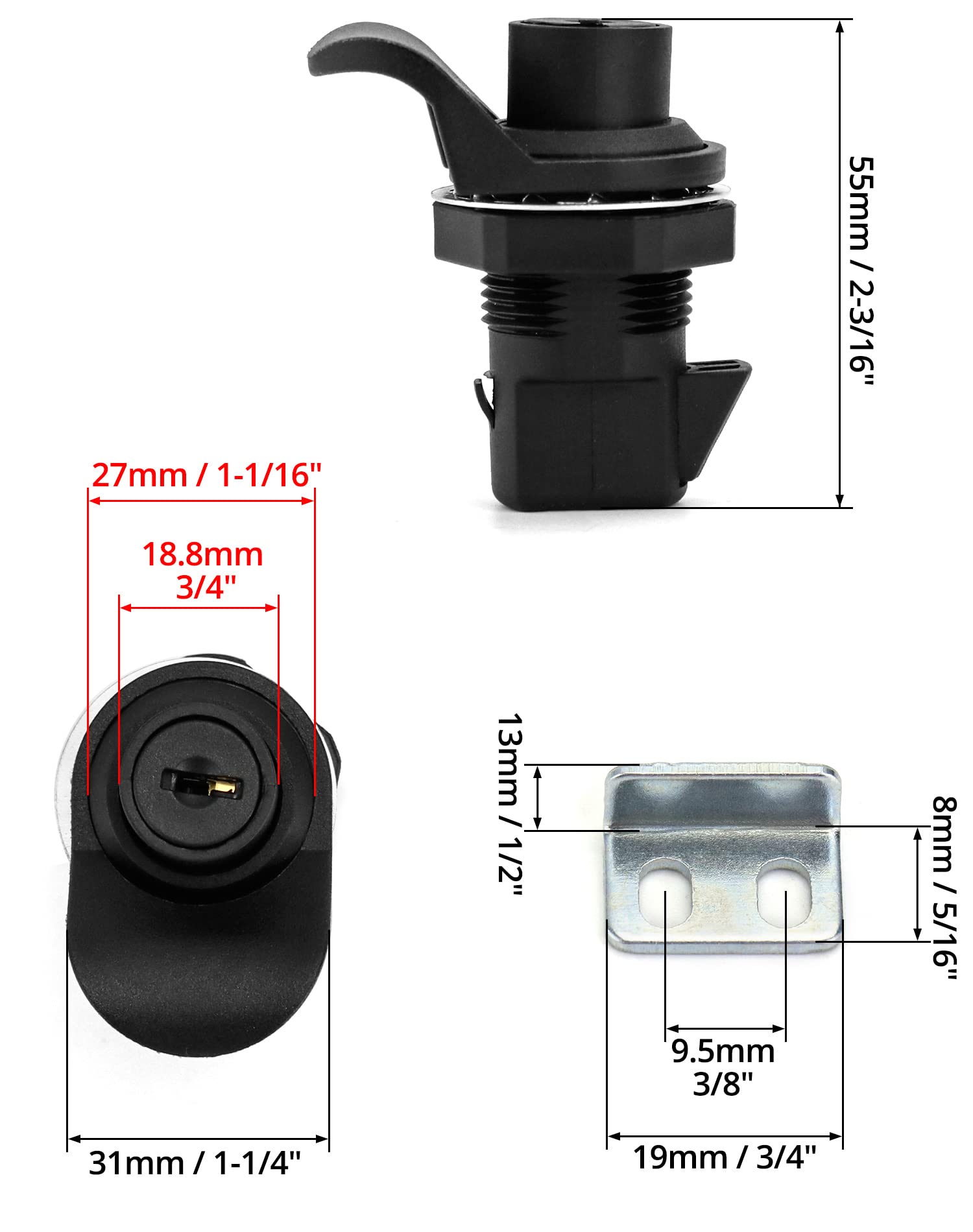 Amazon.com: QWORK Push Button Latch, 2 Pack Plastic Push-to-Close