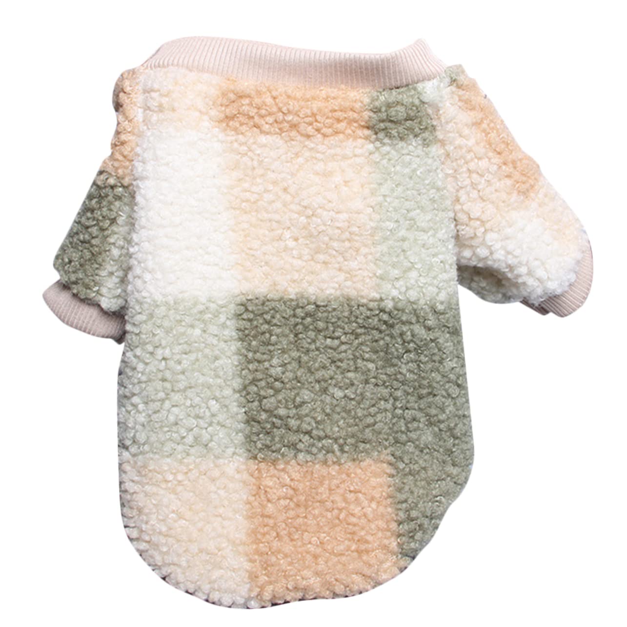 Toddmomy Warm and Cozy Rabbit Dog Cat Plush Clothes Square Collar and Ribbed Neck Washable and Comfortable