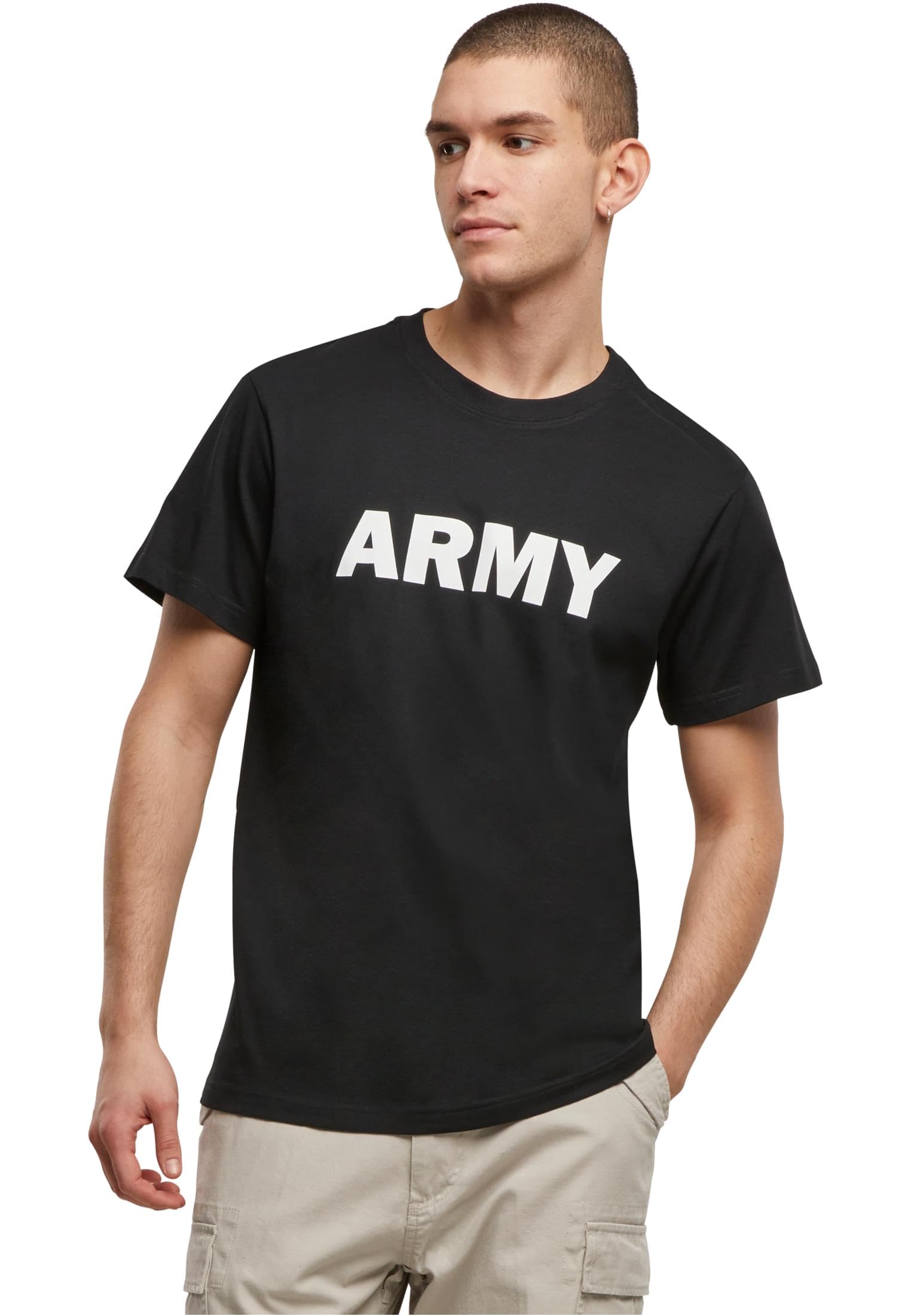 Brandit Army T-Shirt, Many Colours, Sizes S to 5XL, Black, S