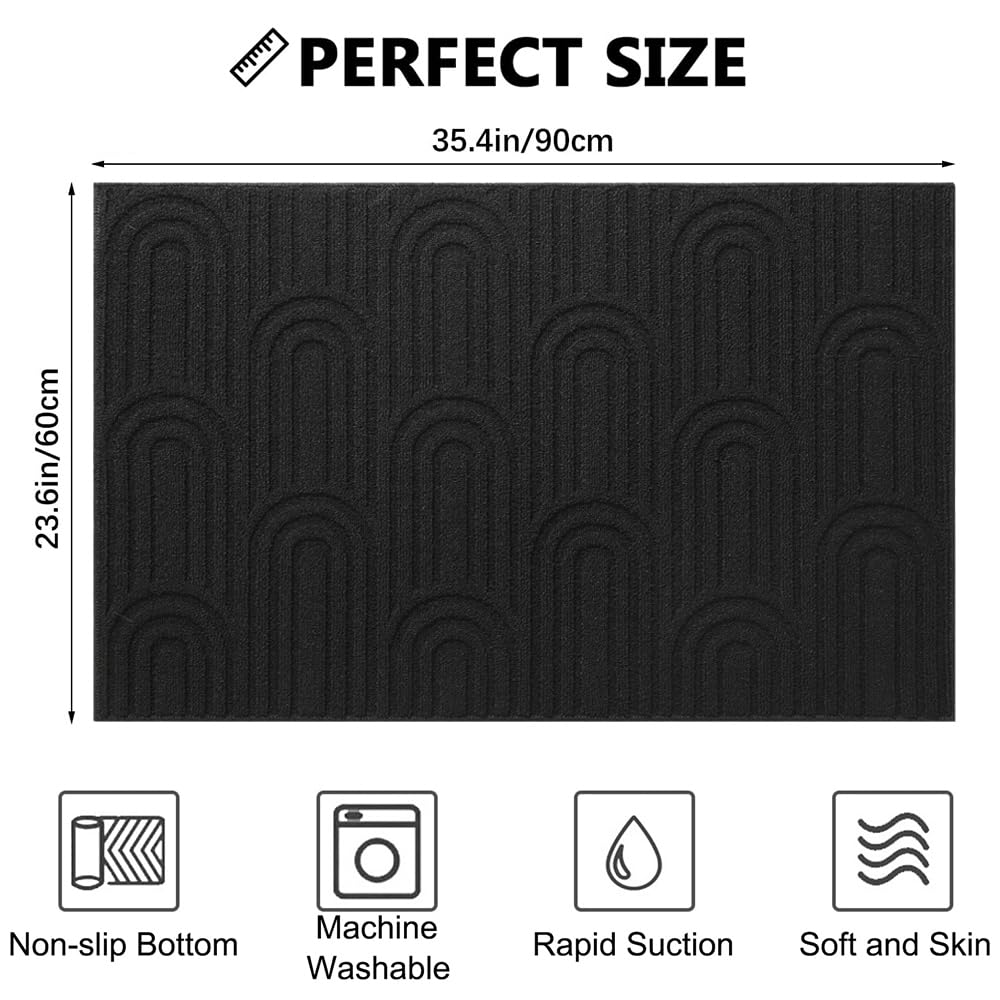 Front Door Mat 60x90cm, Absorbent Non-Slip Doormat for Entrance Dog Door Mat - Image 2