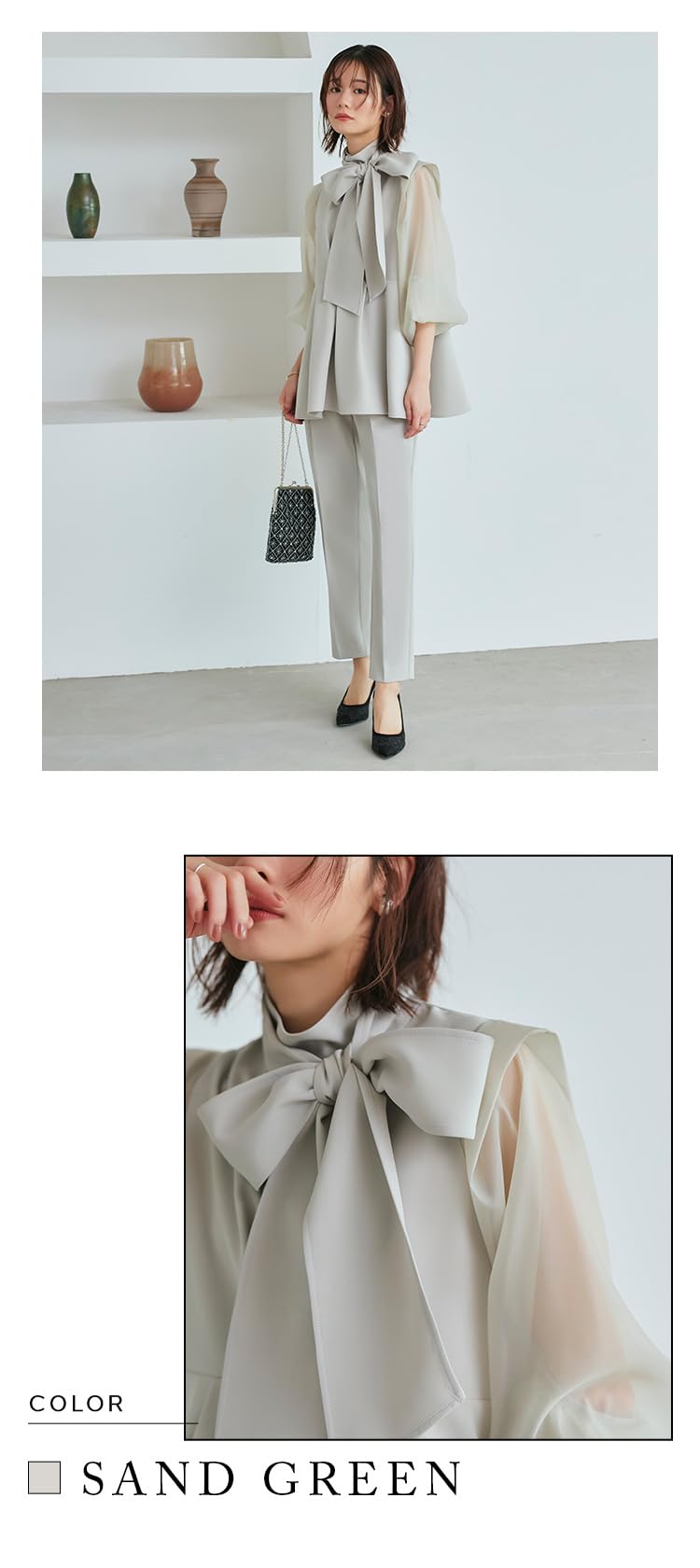 最終価格！新品未使用　ルイエブティック　コンビワンピース　ブラック×オフ　LL ラッフルカラーワンピース(BLK) 新品未使用＊ ラッフルカラー