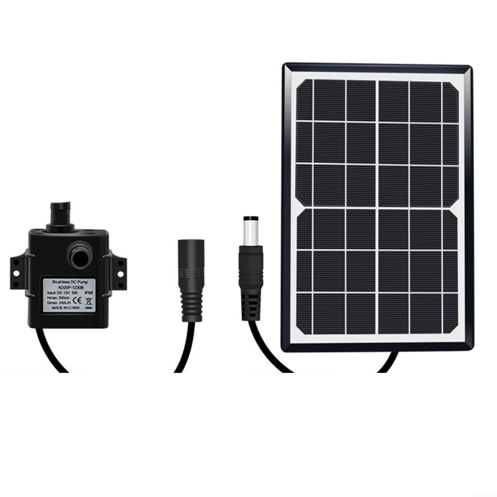 Bomba solar de fuente 9 V 6 W/10 W, 240 l/h, función de agua silenciosa para estanque de peces, rocalla jardín (9 V 10 W)