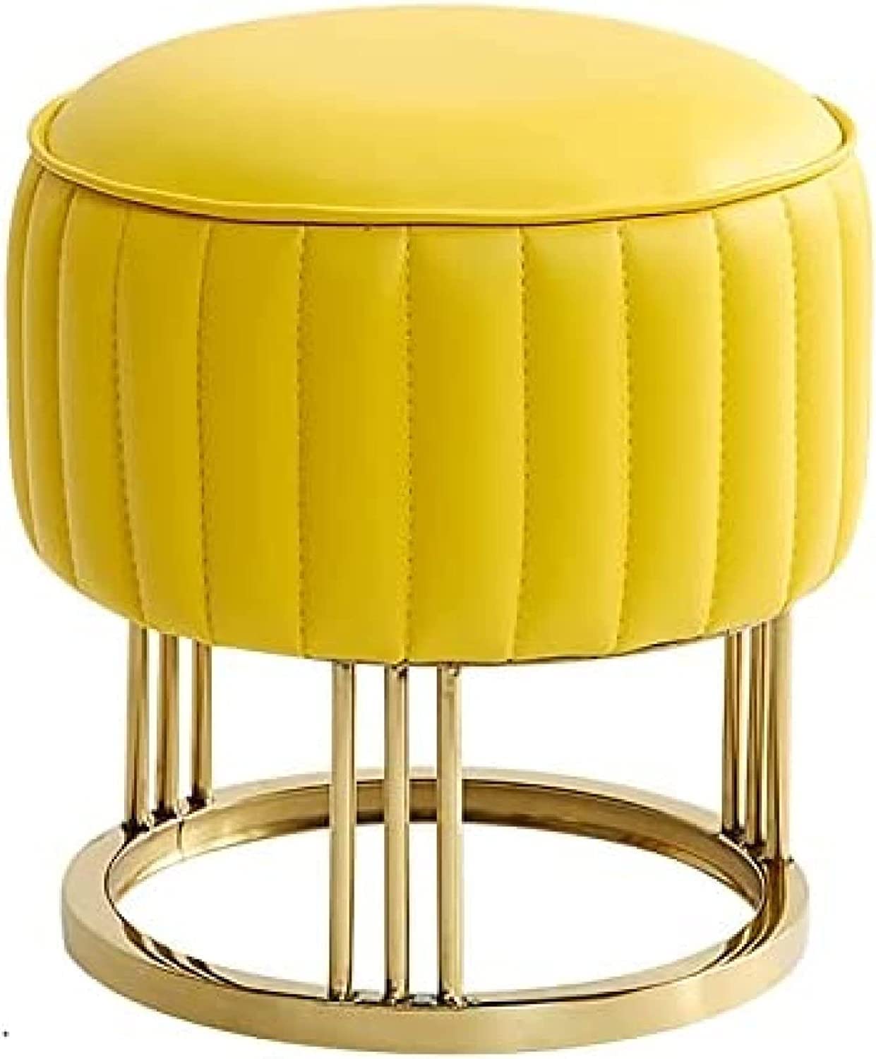 Repose-Pieds Ergonomique et Respirant, Tabouret de Canapé Rond en Cuir v42cm